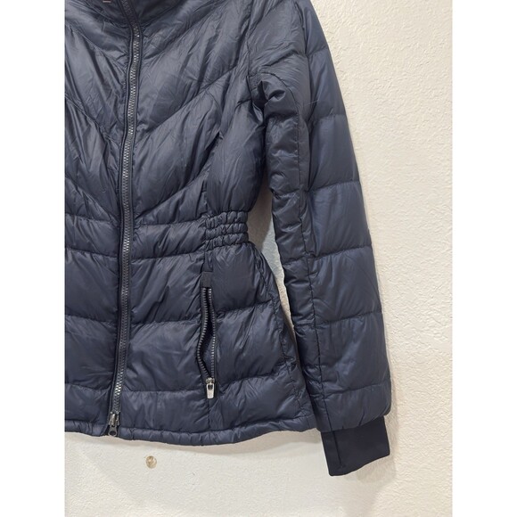 Athleta Banner Peak Goose Down Jacket Navy Blue  Water Resistant small - Picture 4 of 11